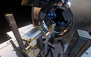 Artistic rendering: close-up view of the first ELT prefocal station