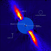 Beta Pictoris as seen in infrared light - annotated