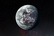 Impresión artística de uno de los más de 50 nuevos exoplanetas encontrados por HARPS: la rocosa súper-Tierra HD 85512 b