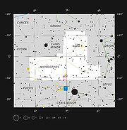 La Nebulosa de La Gaviota entre las constelaciones de Monoceros y Canis Major