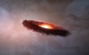 Gas och stoftskivan omkring en brun dvärg, som den skulle kunna se ut