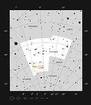 O enxame globular 47 Tucanae na constelação do Tucano