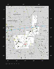 Rejetågen IC 4628 i stjernebilledet Scorpius