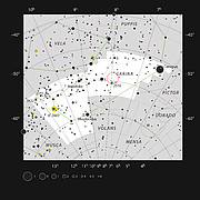 Localisation de la Nébuleuse Toby Jug dans la constellation australe de La Carène