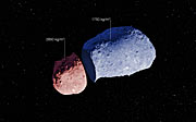 Schematische afbeelding van planetoïde (25143) Itokawa