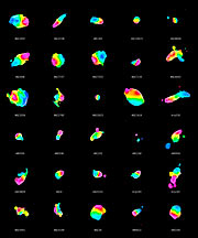 Distribuição do gás molecular em 30 galáxias em fusão