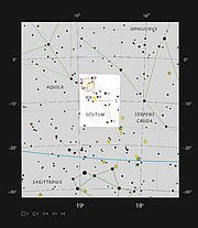 L'ammasso aperto Messier 11 nella costellazione dello Scudo