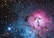 La nebulosa Trífida en luz visible