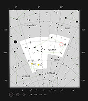 Le champ profond sud de Hubble dans la constellation du Toucan