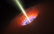 Ett supertungt svart hål och dess intensiva magnetfält