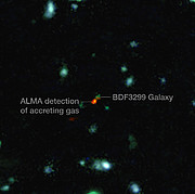 ALMA bevittnar en galax som bildas i det unga universum (med etiketter)