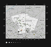 La ubicación de la nova Centauri 2013 