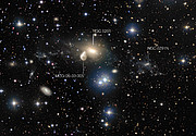 The surroundings of the interacting galaxy NGC 5291 (annotated)