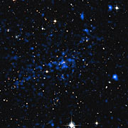 Sammensætning af röntgen- og visuel optagelse af en fjern galaksehob