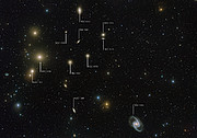 Orientační mapa kupy galaxií Fornax