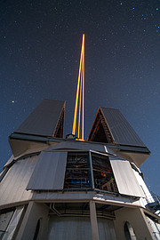 Världens kraftfullaste system för laserguidestjärnor ser första ljus vid Paranal