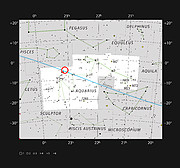 La nana ultrafredda TRAPPIST-1 nella costellazione dell'Acquario