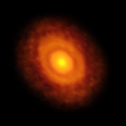 Imagen de ALMA del disco protoplanetario que rodea a V883 Orionis
