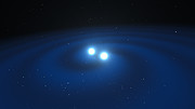 Rappresentazione artistica della fusione di stelle di neutroni
