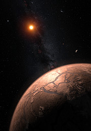 Künstlerische Darstellung des Planetensystems TRAPPIST-1