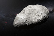 Imagem artística do asteróide exilado 2004 EW95