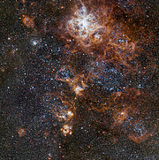 Det rika området kring Tarantelnebulosan i Stora magellanska molnet