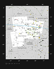 Den unge stjerne HD 163296 i stjernebilledet Sagittarius