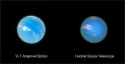 Neptunus, gefotografeerd met de VLT en de Hubble-ruimtetelescoop