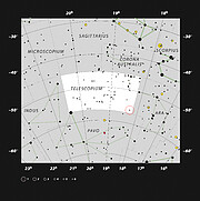 Poloha systému HR 6819 na obloze v souhvězdí Dalekohled