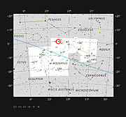 Position der Kinman-Zwerggalaxie im Sternbild Wassermann