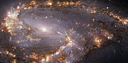 NGC 3627 op verschillende golflengten, zoals waargenomen met het MUSE-instrument van ESO’s VLT