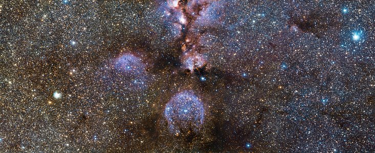 Imagen infrarroja de la Nebulosa Pata de Gato tomada por VISTA