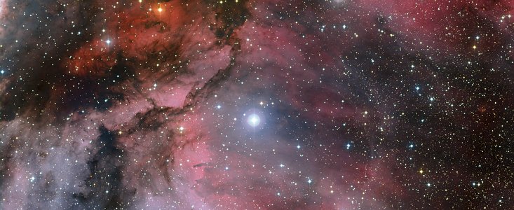 The Carina Nebula around the Wolf–Rayet star WR 22