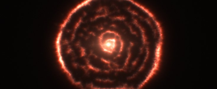 Una curiosa spirale identificata da ALMA intorno alla gigante rossa R Sculptoris (visualizzazione dei dati)
