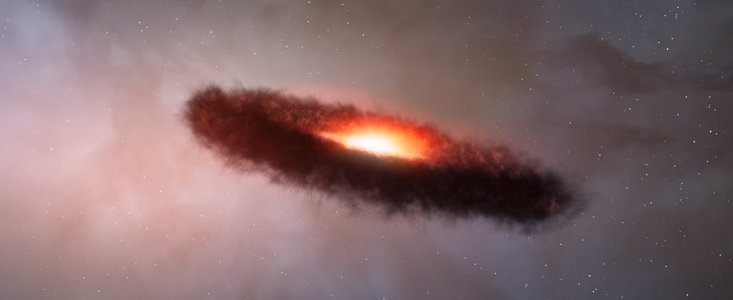 Artist’s impression of the disc of dust and gas around a brown dwarf