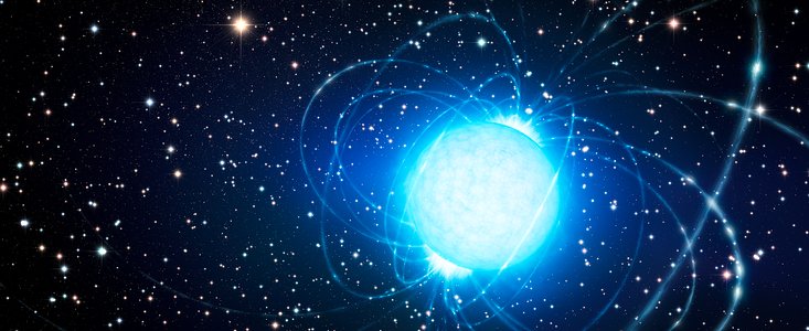 Impresión artística del magnetar en el cúmulo estelar Westerlund 1 