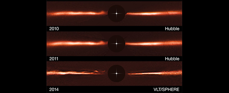 VLT- und Hubble-Bilder der Scheibe um AU Microscopii
