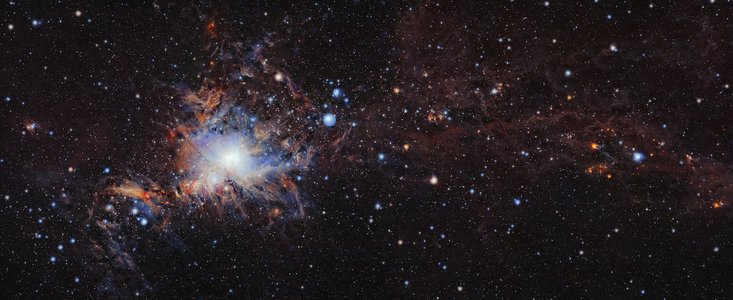 Molekulární oblak Orion A dalekohledem VISTA