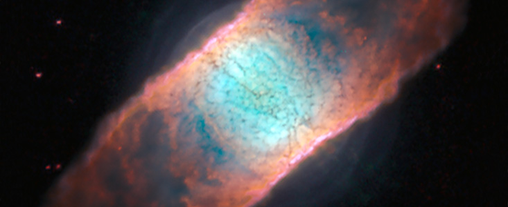 Planetární mlhovina IC 4406 zobrazení přístroji MUSE a AOF