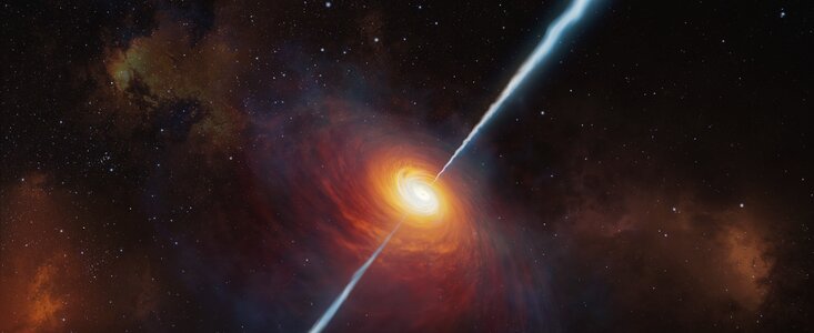 Représentation artistique du quasar P172+18