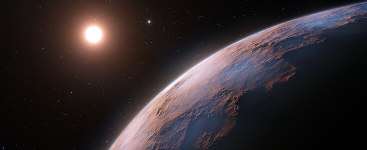 Ilustrace planety Proxima d (detail)