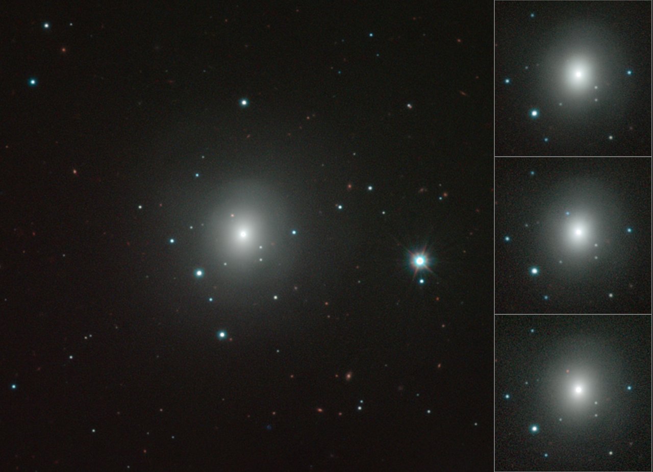 Mosaic of VISTA images of NGC 4993 showing changing kilonova