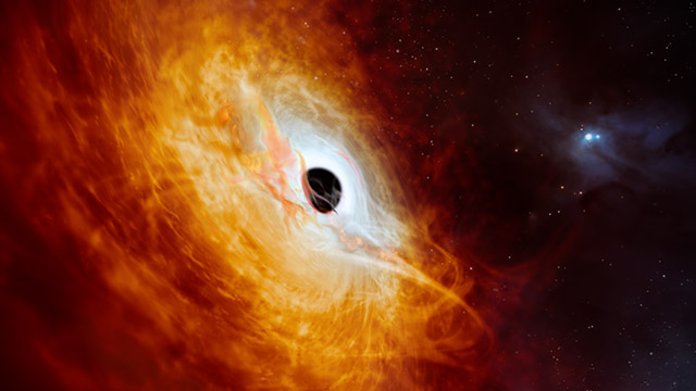 Artist’s impression of the record-breaking quasar J0529-4351