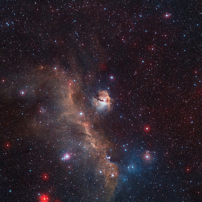 Laajan näkökentän näkymä koko Lokkisumun (IC 2177) alueesta 