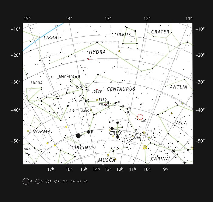 Planetární mlhovina Fleming 1 v souhvězdí Kentaura