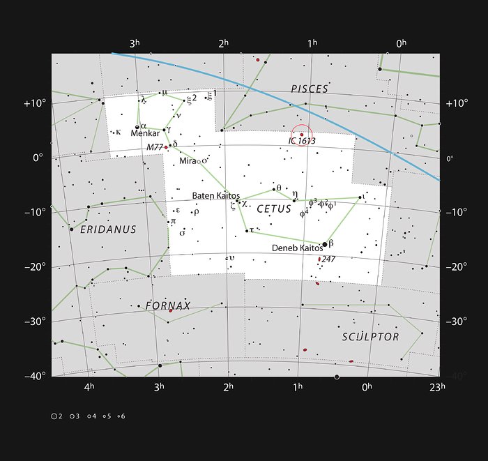 La galaxia enana IC 1613 en la constelación de Cetus 