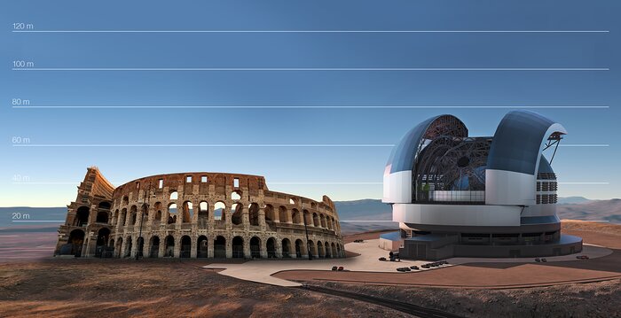 L'E-ELT a confronto con il Colosseo