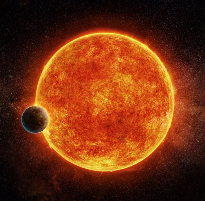 Den nyupptäckta steniga exoplaneten LHS 1140b som den kanske ser ut