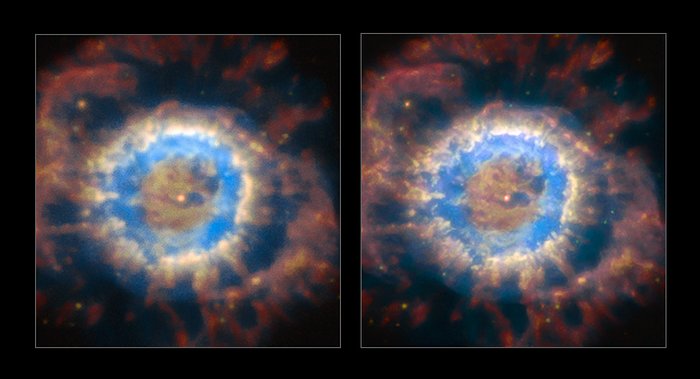 NGC 6369 vor und nach der AOF