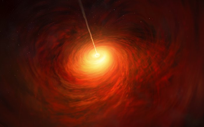 Umělecká představa černé díry v centru M87